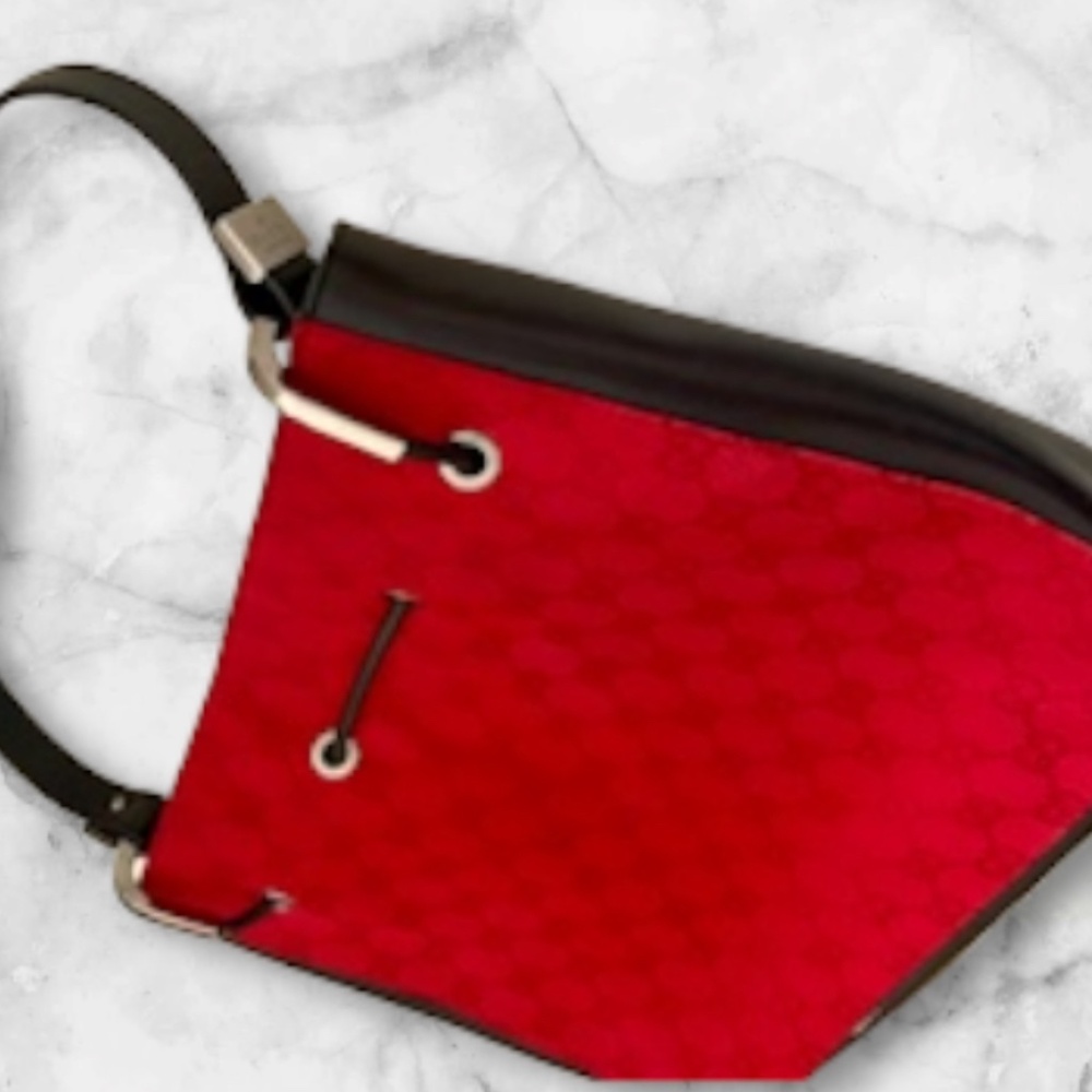 Gucci Authentic Monogram Drawstring Shoulder Bag - image 2